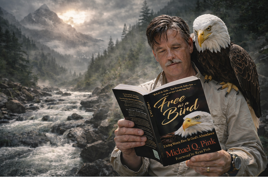 me and eagle reading book